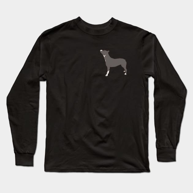 pit bull pocket tee Long Sleeve T-Shirt by Art by Lex